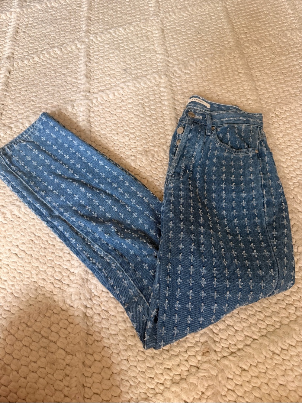 PacSun Blue Patterned High-Rise Jeans